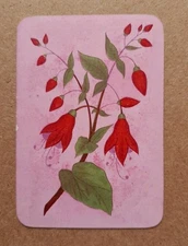 1 x Antique Wide Swap Playing Card - Flowers