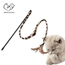 Cat Teaser Wand Indoor Interactive Kitten Fun Toy Teaser Exercise Feather Wand