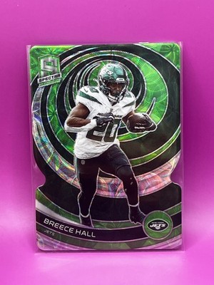 2023 Spectra - Breece Hall #75 Neon Green Prizm Die-Cut 20/30 Jersey Number JSY#