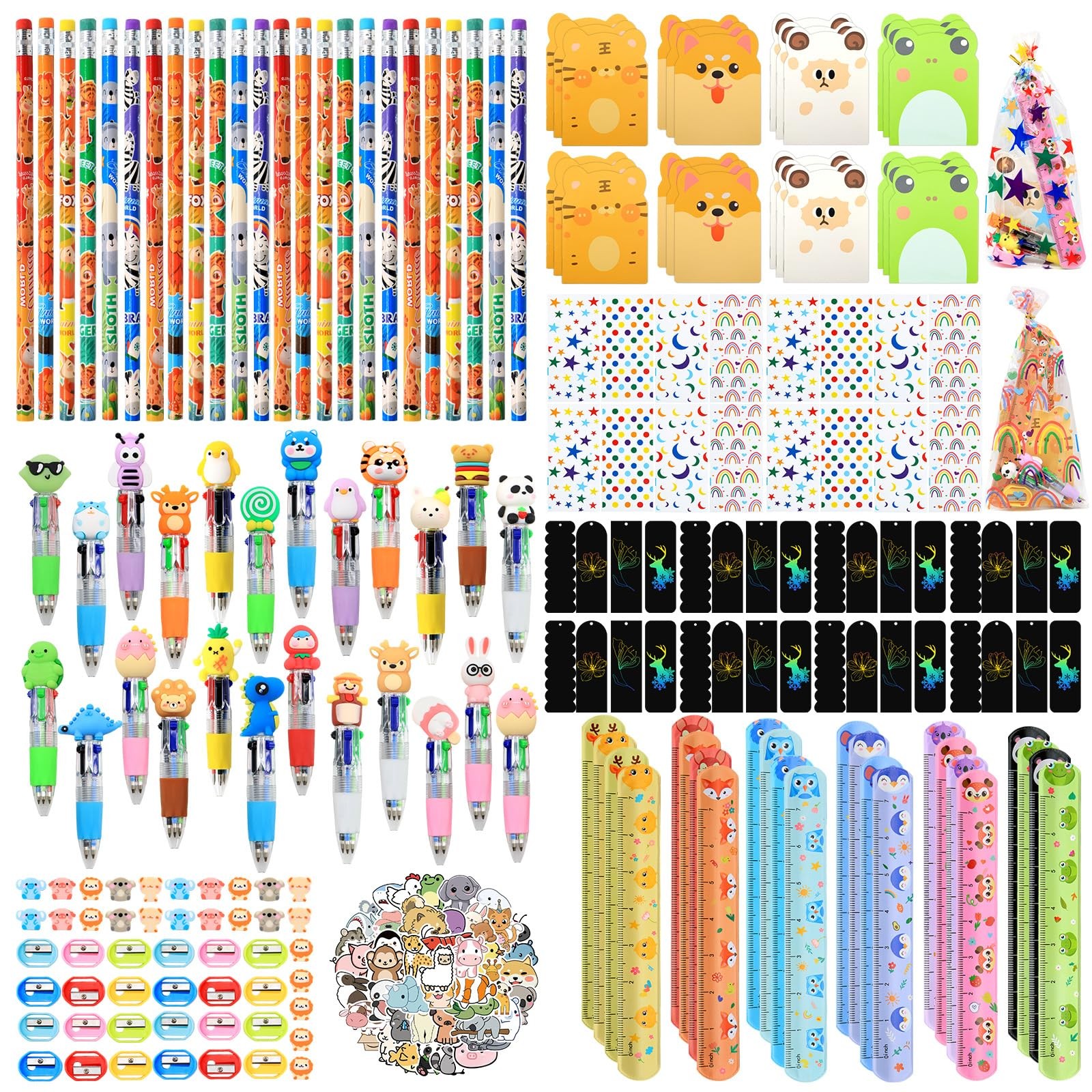 Stationery Party Pack, 24 Pack Birthday Goodie Bags with Multicolor Pen Mini ...