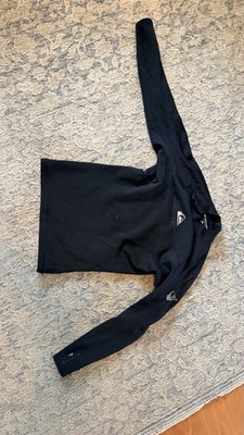 Quiksilver Syncro Black Long Sleeve Rash Guard Wetsuit Top for Water Sports
