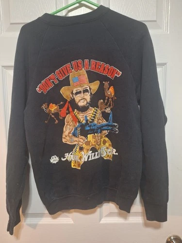 Hank Williams Jr Dont Give Us A Reason Crewneck Larg Vintage vintage concert t-shirt, vintage, size L, single stitch, B+ condition