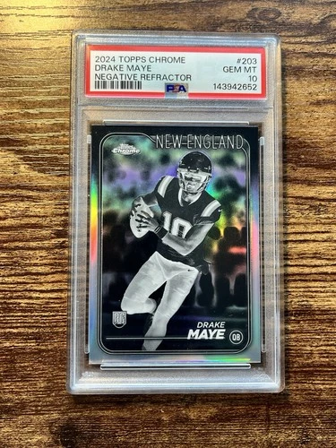 DRAKE MAYE 2024 TOPPS CHROME NEGATIVE SP PSA 10 #203 PATRIOTS