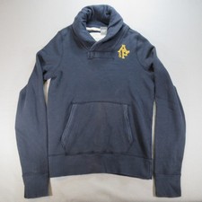 Y2K Abercrombie Fitch Felpa Muscolare Deadstock Uomo 2XL Blu Collare Scialle NOS