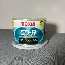 Maxell CD-R Recordable Media Disc 50 Pack 700MB 48x 80 Minutes Brand New Sealed
