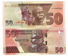 ZIMBABWE 50 DOLLARS 2020 UNC