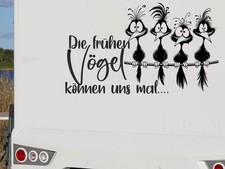 Wohnmobil Aufkleber Auto WOMO Camping Familie frühen Vögel Vogel Spatz Rabe 175