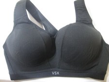 Victoria Secret Sport Bra Size M Black Underwired Lined Crossback Adjustable
