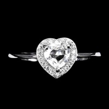 925 Sterling Silver Ring Heart Topaz 5mm Natural Gemstone Jewelry