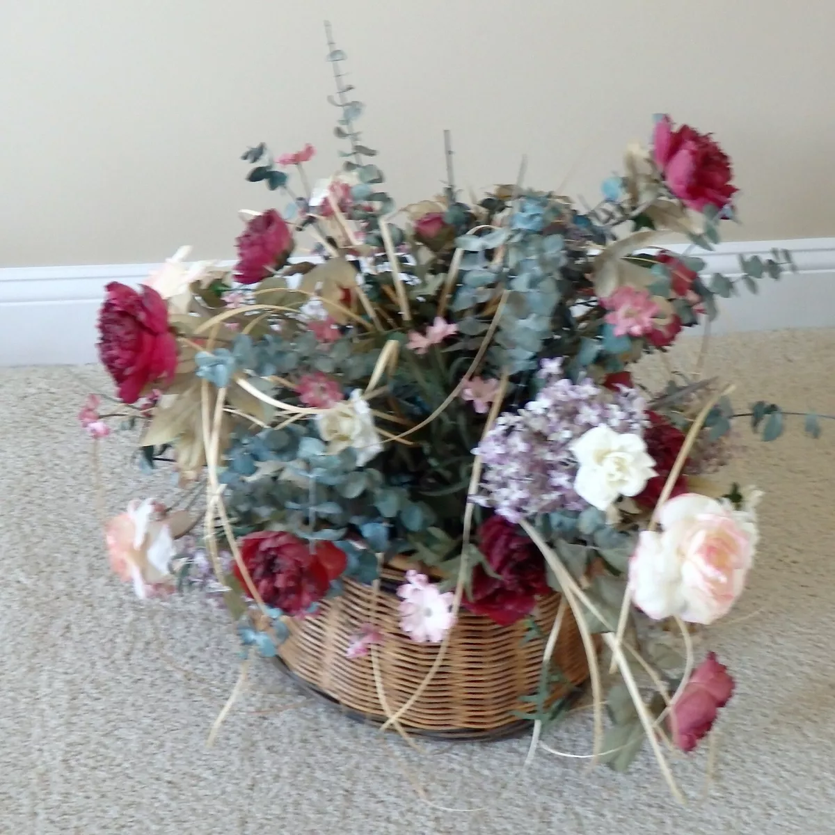 BEAUTIFUL Large Artificial Silk Flower Varied Colors Arrangement