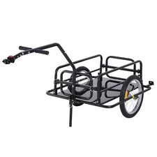 Remorque Vélo 155L x 71,5l x 77H + Barre d'attelage Universel Pliable en Acier
