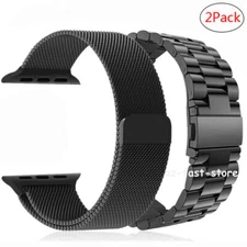 2X For Apple Watch 11/10/9876/5/4/32/SE Magnetic Milanese Loop Band iWatch Strap
