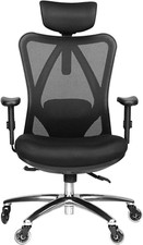 Ergonomic Office Chair - Adjustable Desk Chair with Lumbar Support and Rollerbla