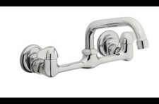 HW MFG 4594776 CHROME 8" CENTER WALL MOUNT KITCHEN FAUCET 7 to 9 Inch Mount