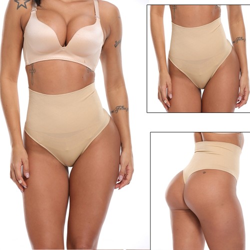 Women Ladies Backless Thong Body Shaper U Plunge Built-in Bra Deep V Bodysuit UK - Picture 19 of 21