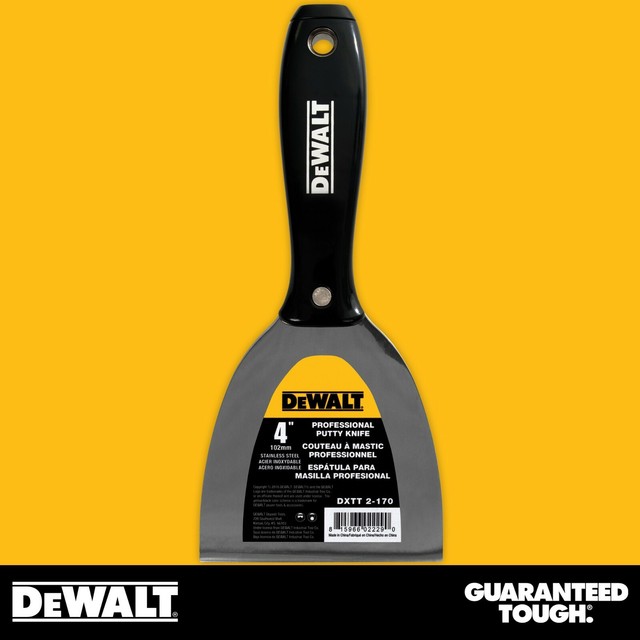 DEWALT Putty Knife 4" Stainless Steel Joint Knife Flexible Paint