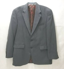 Ralph Lauren Blazer Sport Coat - Satin Feel - Slate Blue Gray - Mens L Paisley