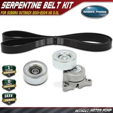 3x Serpentine Belt Kit For Subaru Outback 2001 2002 2003-2004 H6 3.0l Gas Dohc
