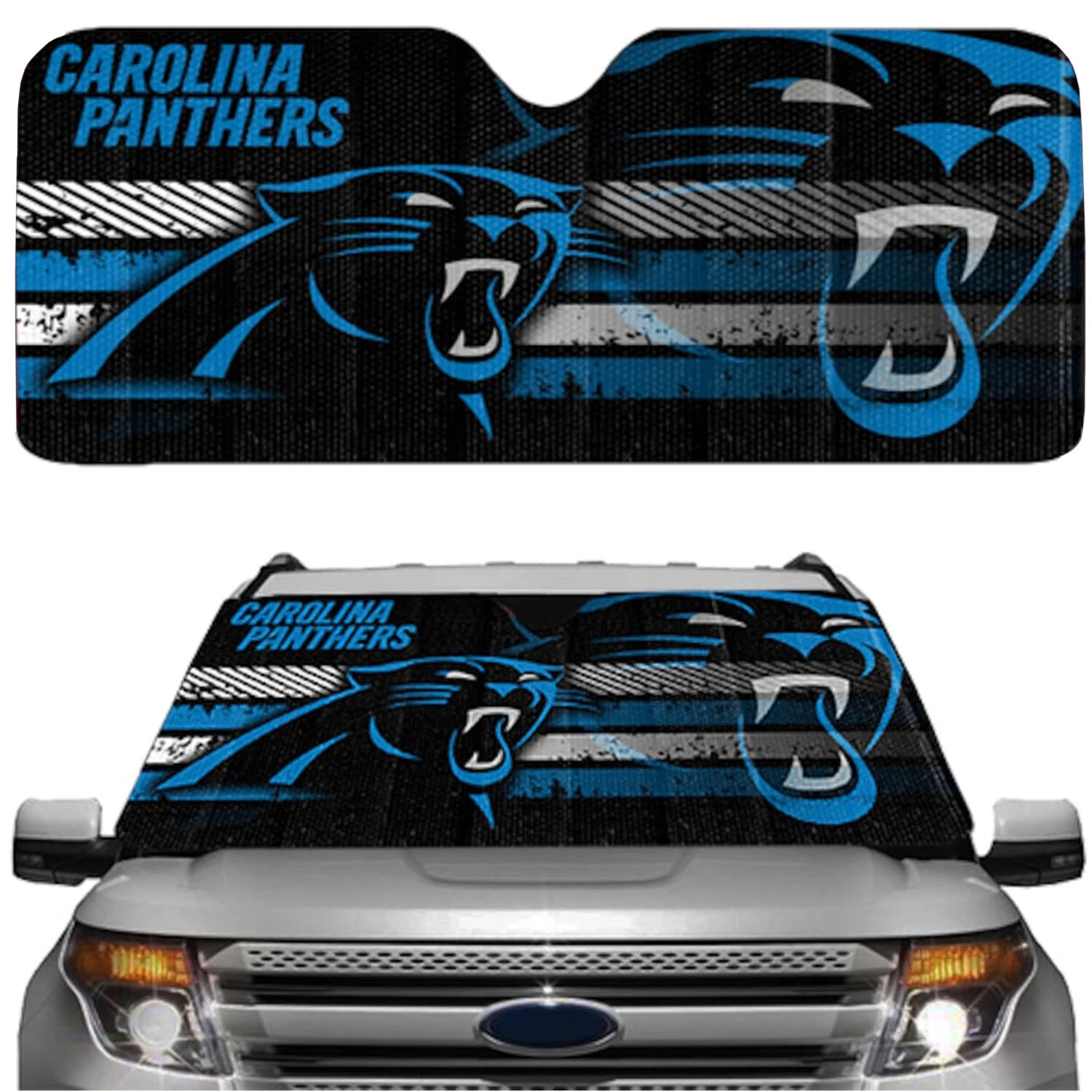Football Carolina Panthers Front Window Folding Sun Shade