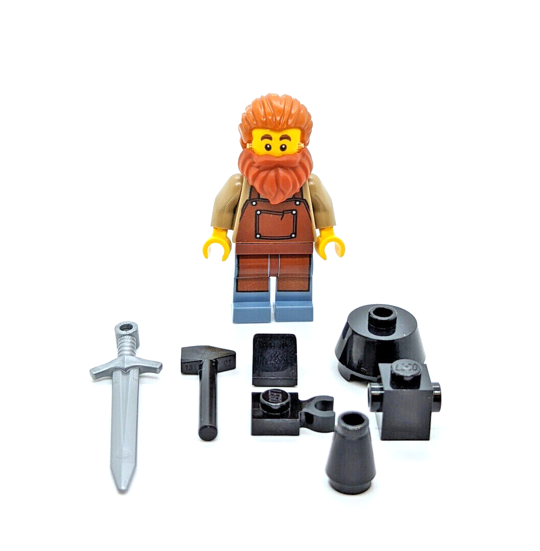 NEW LEGO Medieval Blacksmith Minifigure 21325 (IDEA082) Black