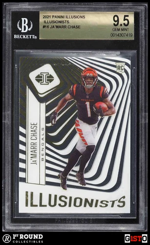 Ja'Marr Chase BGS 9.5: 2021 Panini Illusions Illusionists Insert Gisto POP 10