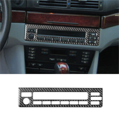 For BMW 5 Series E39 Carbon Fiber Car Interior Radio Console Cover Trim Sticker