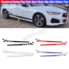 L&R Car Door Side Skirt Stripes Stickers Vinyl Body Decals Waterproof 9"x 78.7"