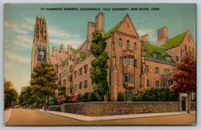 New Haven  Connecticut   Harkness Memorial Quadrangle  Postcard  1939
