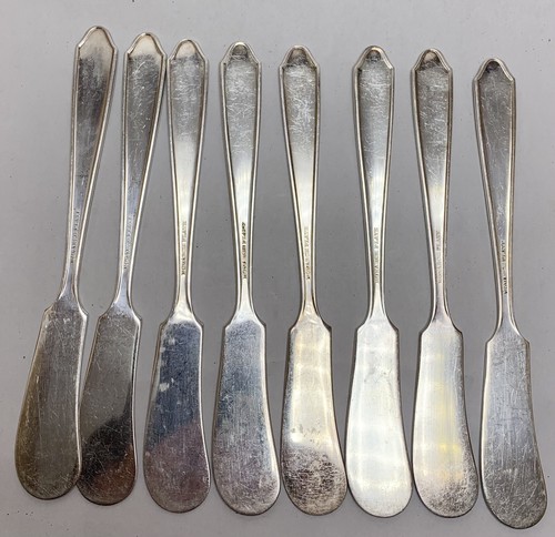 Lot Of 8 Silverplate National Silver Co. MARTINIQUE Flat Butter Knife 6" No Mono - Picture 5 of 7
