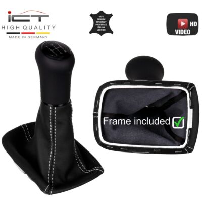 ICT Schaltknauf Schaltsack Leder für Volvo C30 C70 Naht silber-grau B61