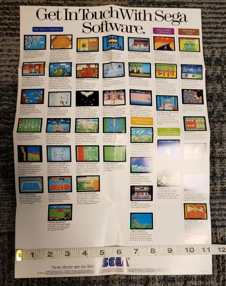 Sega Master System Promotional Marketing Poster Original Authentic 11x16 - Image 4 of 4