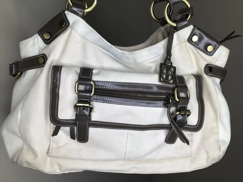 Giani Bernini Дамская сумка сумка холст бежевый кремовый серый наплечная сумка - Изображение 3 из 4