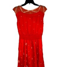 Floreat by Anthropologie orange maxi dress size 0