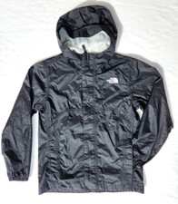 The North Face Boys Windbreaker Light Weight Rain Jacket Black Full Zip Sz 10-12