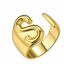miniature 29  - Gold Initial Letter Open Rings Alphabet A to Z Women Statement Adjustable