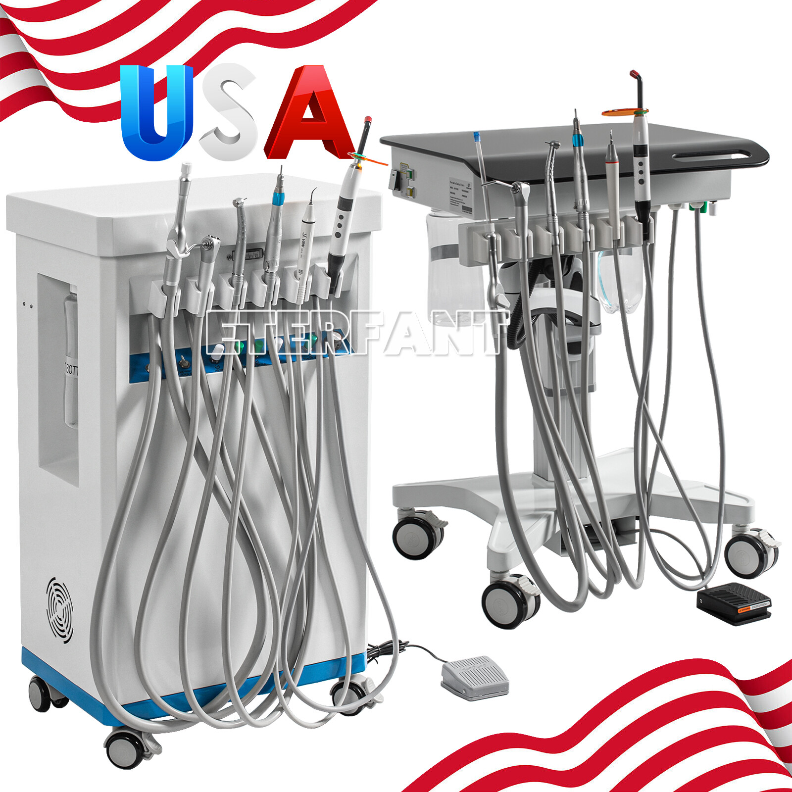 Dental Unit w/Air Compressor Curing Light Scales GU-P209/Mobile