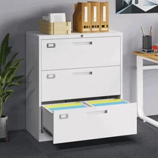 3 Drawers Lateral Metal File Cabinet for A4/Legal,Home Office Storage Cabinet