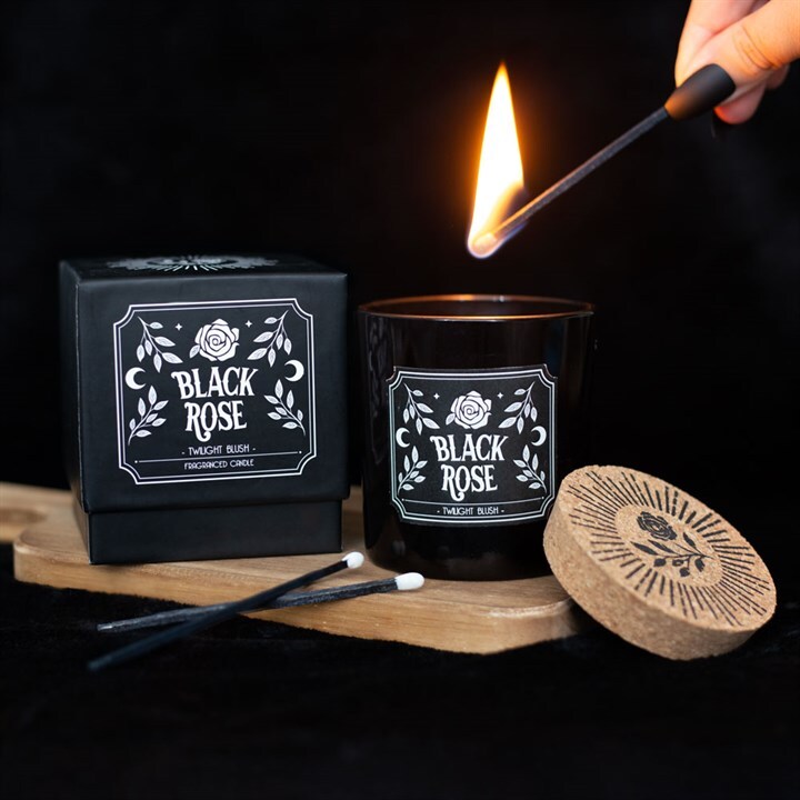Black Rose Twilight Blush Scented Candle | Gothic Pagan Home Fragrance Gift