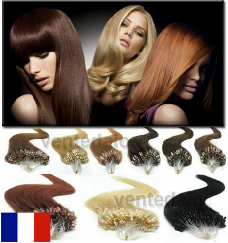 50 100 150 EXTENSIONS DE CHEVEUX POSE A FROID EASY LOOP NATURELS REMY 53CM AAA+ - Zdjęcie 1 z 16