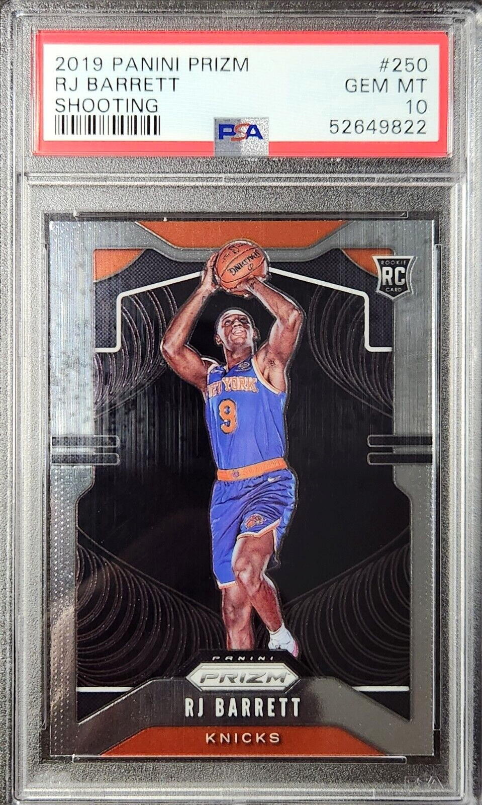 RJ Barrett 2019-20 Panini Prizm #250 Shooting Variation Rookie PSA 10 Gem RC SP
