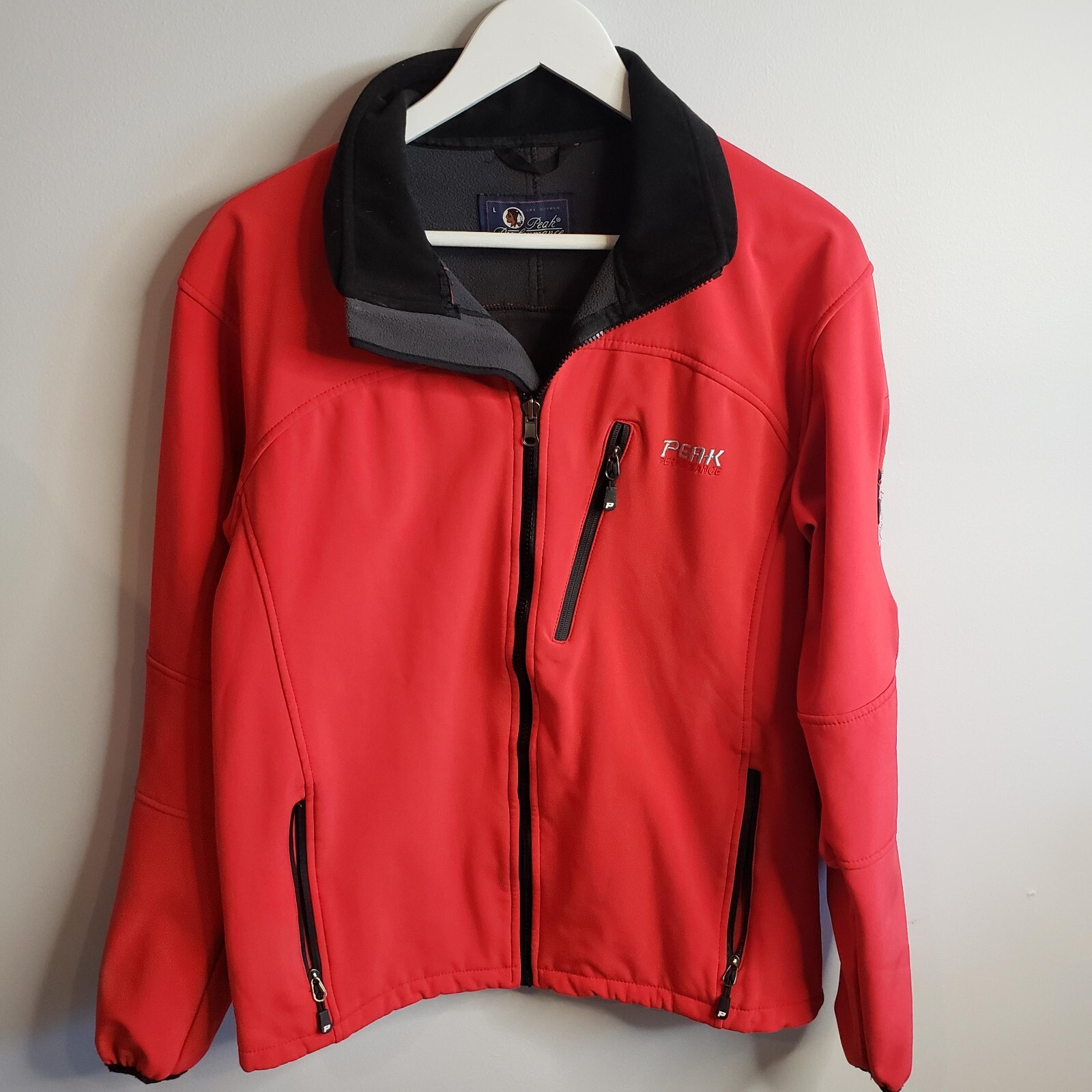 Peak Performance Jacket Womens Large Red Soft Shell R&D Windstopper