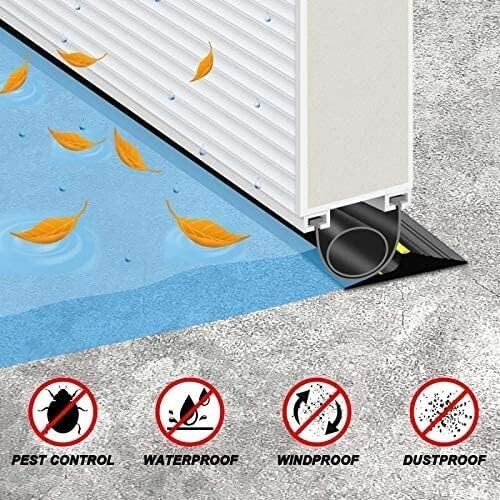 Universal Garage Door Threshold Seal Strip 20FT Kit, Bottom Waterproof