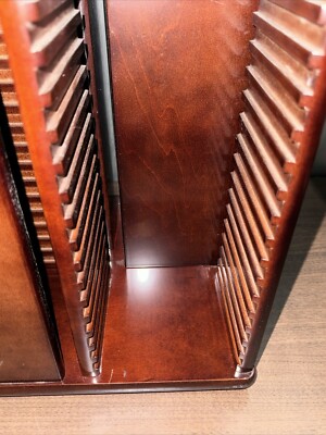Vintage The Bombay Company Cherry Wood 64 CD Rotating