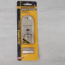 Olympia Tools 33-041 Silver Retractable Razor Scraper Set with Single Edge Blade