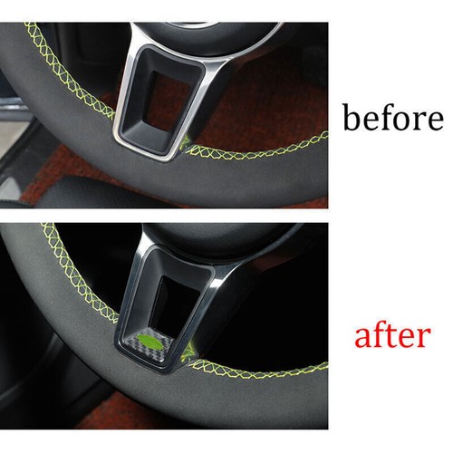 For Porsche Cayenne 2018-2023 ABS Carbon Fiber Steering Wheel Decor Cover Trim - Picture 5 of 9