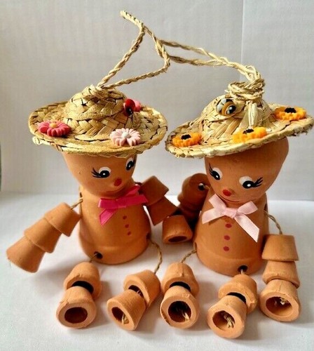 Flower Plant Pot Men Lady Terracotta Bill Ben Garden Ornament Mum personalise - Picture 37 of 95