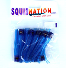 Squidnation Slammer Chugger Calamares 3" Señuelos de Calamar de Goma - Paquete de 10 - AZUL