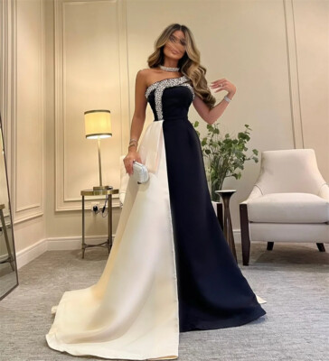 Fashion Pleats Beading Sequined Dresses One Shoulder A-Line Long Arab Gowns  | eBay