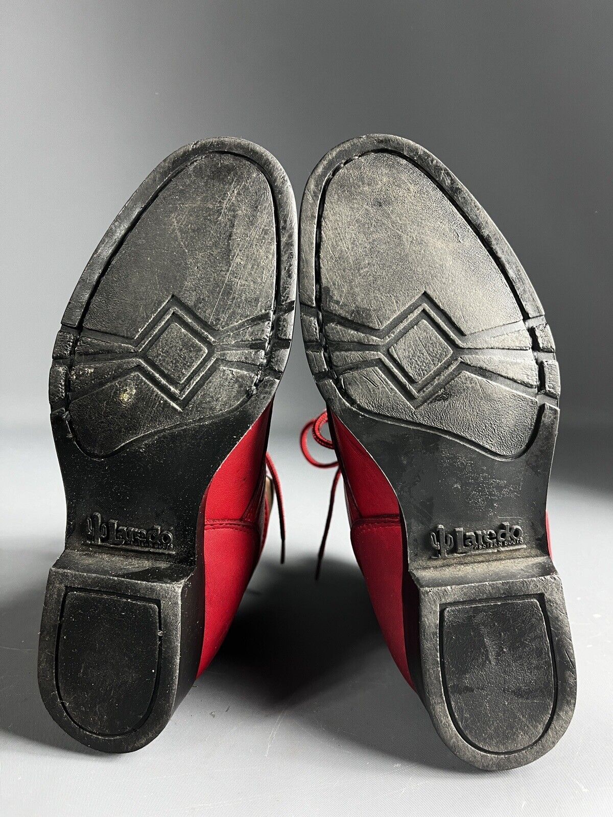 Vintage Laredo Red Leather Kiltie Lace Up Ankle B… - image 9