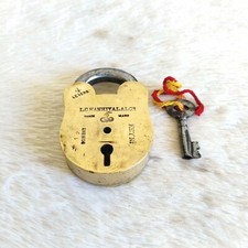 1950s Wąż Monogram TM LC Kanhiyalal Mosiądz 4 dźwignie Kłódka PD39